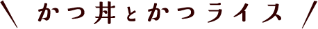 かつ丼とかつライス